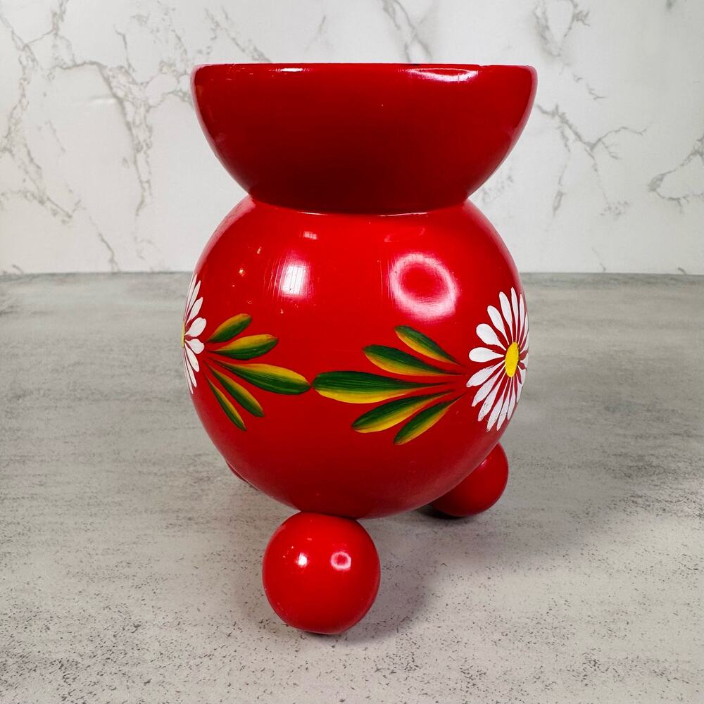 Vintage, Mid-Century 3-Legged Swedish Wedding Candle Holder with Floral Motif - Picture 2 of 6